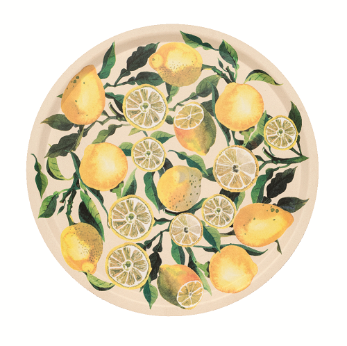 Birch Round Tray Lemons